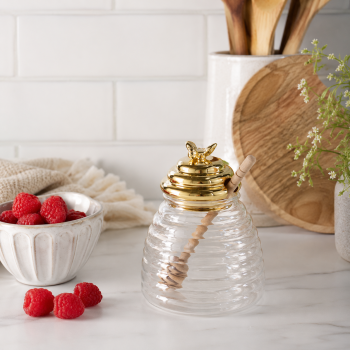 GOLD ACCENT HONEY POT
