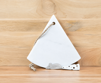MARBLE CHEESE BOARD W/MOUSE KNIFE