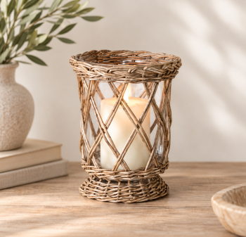 7.5" WILLOW WRAPPED CANDLE JAR