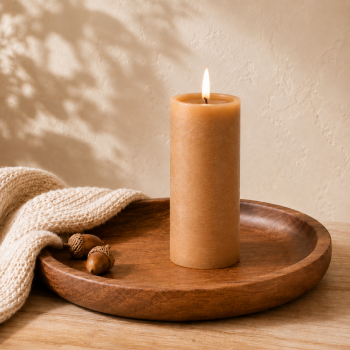 6" CARAMEL LED PILLAR CANDLE