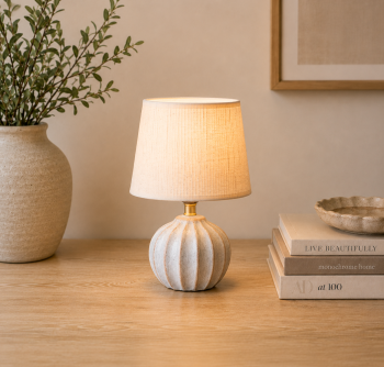 10" BEIGE WASH STRIPE LAMP
