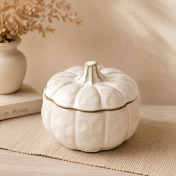 REACTIVE GLAZE PUMPKIN CANISTER