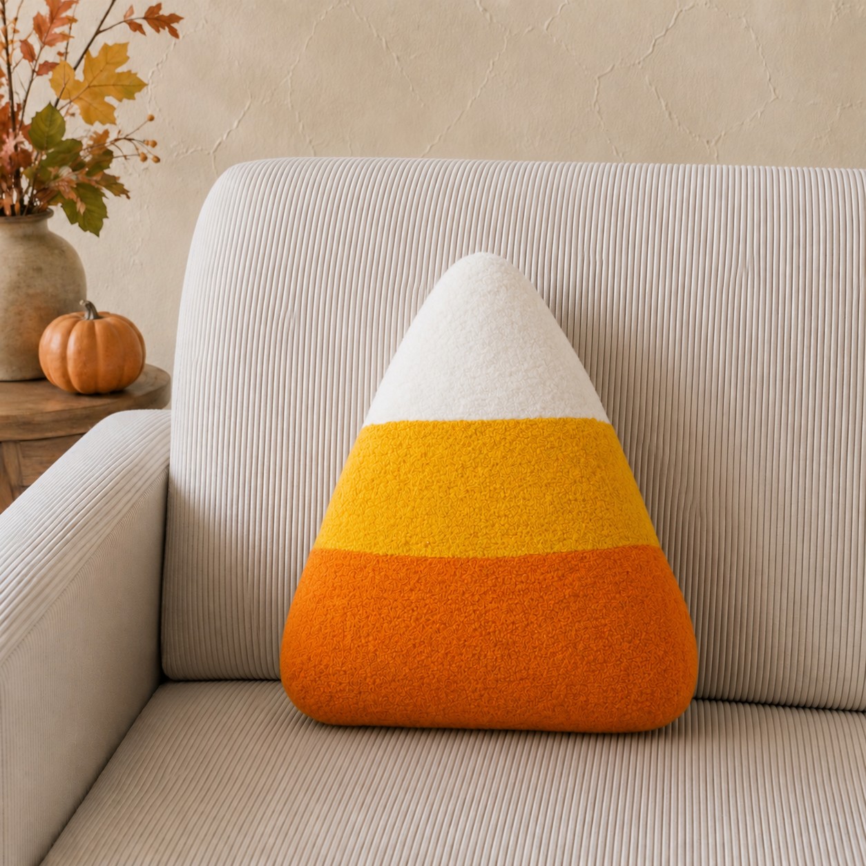 15" X 13" CANDY CORN PILLOW