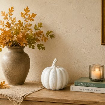 8" WHITE TERRACOTTA PUMPKIN