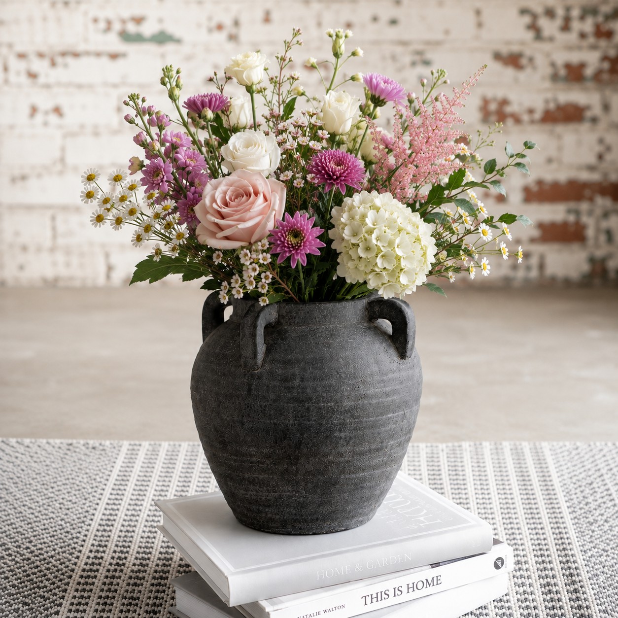 CHARCOAL 4 HANDLE VASE