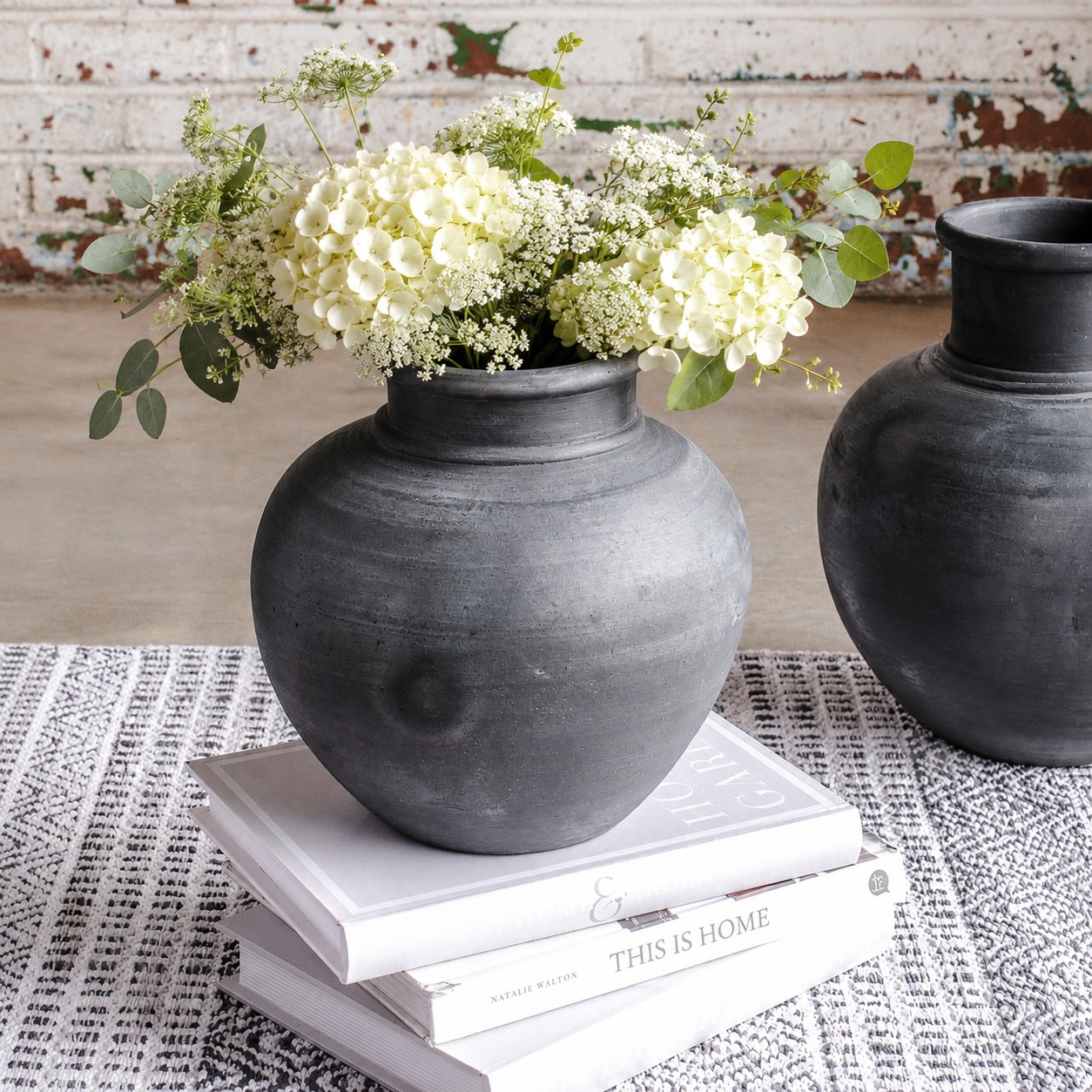 10.6" BLACK TERRACOTTA VASE