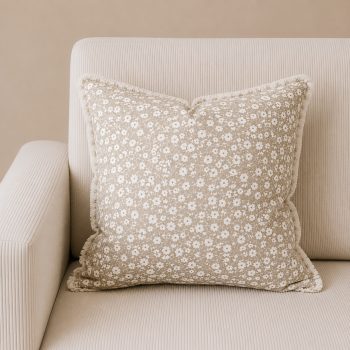 BEIGE SPRING FLORAL PILLOW