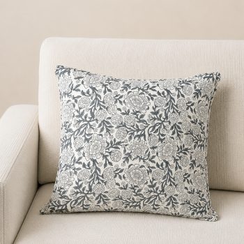 CREAM & DARK SAGE ZINNIA PILLOW