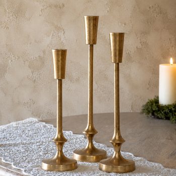 GOLD CANDLESTICKS - SET OF 3