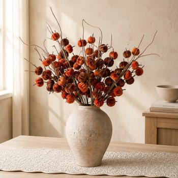 27" ORANGE & BROWN VELVET PUMPKIN PICK