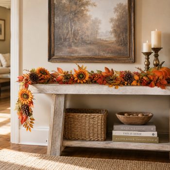 59" SUNFLOWER PINECONE GARLAND