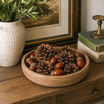 ACORNS AND PINECONES IN BAG