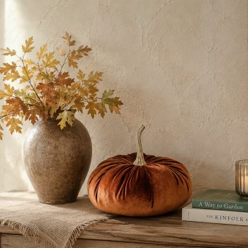 10" BURNT ORANGE VELVET PUMPKIN
