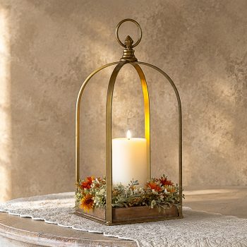 LARGE GOLD METAL & WOOD DISPLAYER