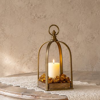 SMALL GOLD METAL & WOOD DISPLAYER