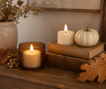 CREAM TEALIGHT LED CANDLES- SET of 2