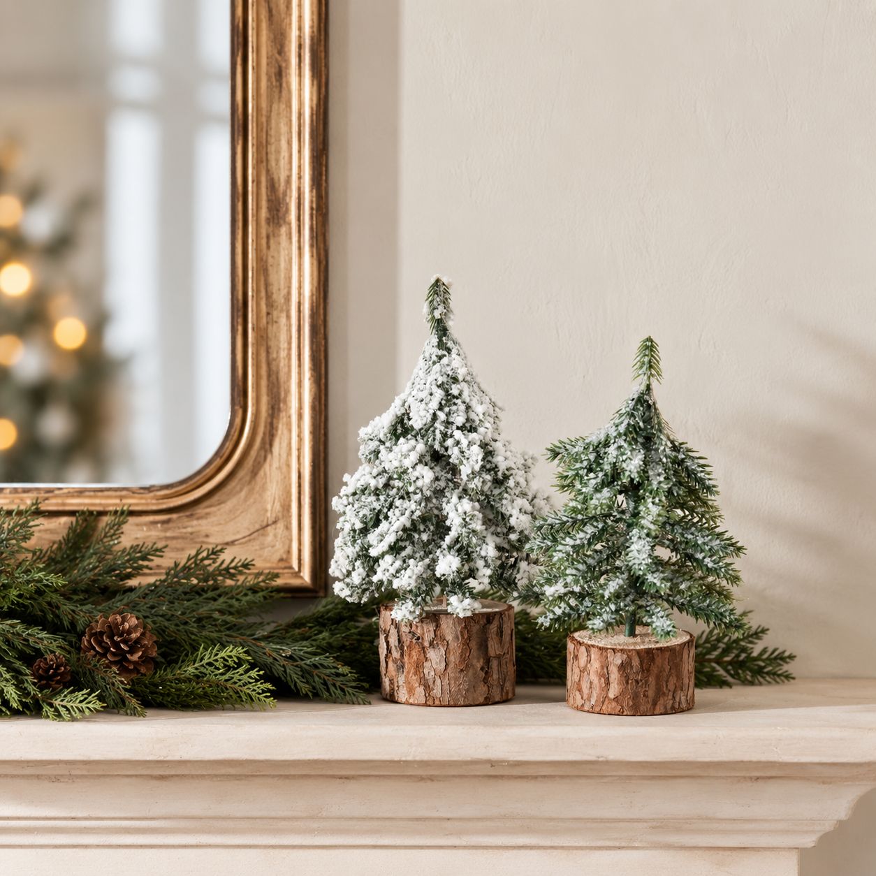 6" MINI TREES WITH WOOD BASE