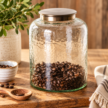 8.3" GLASS CANISTER WITH LID